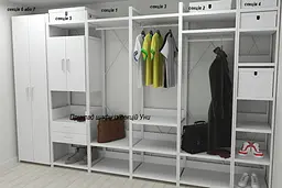Шафа Гардероб Уні секція 7 серії Конект Ferrum-decor 220x60x50см Білий метал ДСП Білий 16 мм (FRD-104567) - мініатюра 4