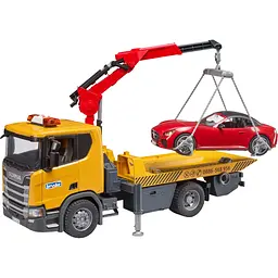 Ігровий набір Bruder Евакуатор Scania Super 560R з краном-маніпулятором та автомобіль Roadster Bruder 1:16 (03552) - мініатюра 6
