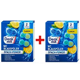 Туалетний блок DenkMit Lemon з ароматом цитруса, 2-ві упаковки по 2 шт.