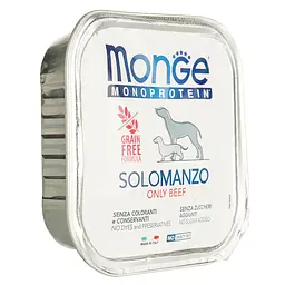 Вологий корм Monge Dog Solo, для дорослих собак, 100% яловичина, 150 г - мініатюра 2