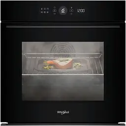 Whirlpool Духовий шафа електричний, 73л, A+, дисплей, конвекція, піроліз, телескопічні напрямні, чорний