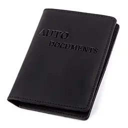 Обкладинка для автодокументів Shvigel 13923 шкіряна чорна