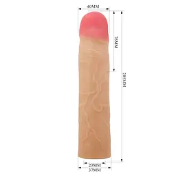Насадка на пеніс Pretty Love Kylian Flesh 3'' 20.5 см тілесний - мініатюра 6