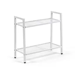 Стелаж-етажерка двоярусний з металу білий 60x26x60см SW-00002102