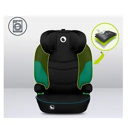 Автокрісло Lionelo Lars I-Size Green Turquoise, 15-36 кг, чорне з бірюзовим (LO-LARS I-SIZE GREEN TURQUOISE) - мініатюра 7