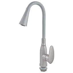 Змішувач для кухні Plamix Cezar-011-B Set Graphite Refl.Gray з силіконовим виливом, з підведенням PM0720, Графіт - мініатюра 5