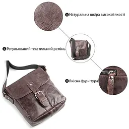 Сумка SHVIGEL 00855 із натуральної шкіри коричнева - мініатюра 8