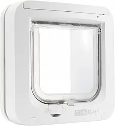 Відкидна стулка для кішок SureFlap з мікрочіпом Sure Petcare, біла, сканує посвідчення особистості тварини при вході Б/в