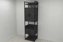 Шафа Гардероб Уні секція 5 серії Конект Ferrum-decor 220x60x50см Чорний метал ДСП Венге Магія 32 мм (FRD-104512) - мініатюра 2