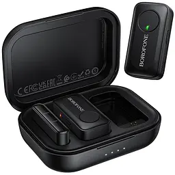 Петличний бездротовий мікрофон BFK17 Lemai dual-mic Type-C Black Borofone teh0029561