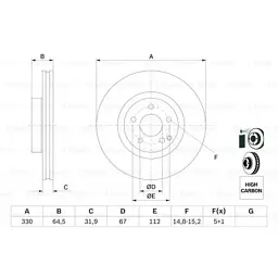 Гальмівний диск Bosch 0 986 479 332 - мініатюра 5