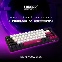 Клавіатура Lorgar KBP70MW Pro RGB Wireless/Bluetooth/USB UA Black/red (LRG-KBP70MW-BK-US) - мініатюра 2