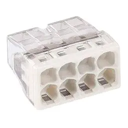 Клема Brille Wago Compact для розподільних коробок 8х2.5 прозора/сіра з пастою  2273-248