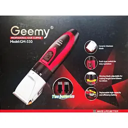 Тример з двома акумуляторами Geemy GM-550 кераміко-титанієві ножі - мініатюра 6