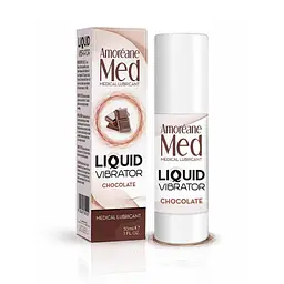 Лубрикант з ефектом вібрації Amoreane Med Liquid Vibrator Chocolate (30 мл) шоколадний лубрикант з інтенсивною вібрацією