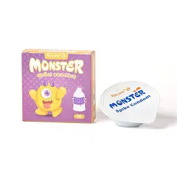 Насадка на член Recare Yellow Monster Spike Condom (презерватив з рядами пухирців та шипів) - мініатюра 3