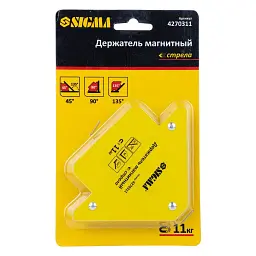 Магніт для зварювання Sigma стріла 11кг 75x65мм (45,90,135°) (4270311) - мініатюра 6