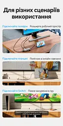 Док-станція USB-C Vention хаб 6 в 1 вихід HDMI до 4K 60 Гц 3 порти USB-A 3.0 до 5 Гбіт/с Ethernet RJ45 до 1000 Мбіт/с наскрізне заряджання через вхід USB-C PD до 100 Вт для HDMI потрібен USB-C з відеовиходом для заряджання потрібні джерело живлення PD та підтримка заряджання через USB-C на основному пристрої без встановлення драйверів вбудований кабель 0,15 м сірий (TQHHB) - мініатюра 10