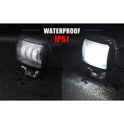 Світлодіодна додаткова LED фара Квадрат 120x100x60 mm / Далекий та ближній / 45W / 15W x 3 / 10-30V / 1 шт. - мініатюра 3