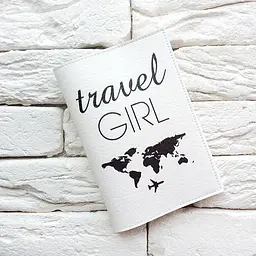 Обкладинка для паспорта Travel girl 3 (білий)