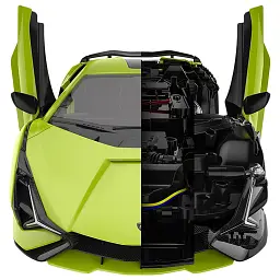 Машинка-конструктор Rastar Lamborghini Sian 1:18. Зелений - мініатюра 6