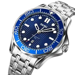 Наручний годинник Skmei 9276 Silver Blue steel strap, 9276SSIBU (18380) - мініатюра 2