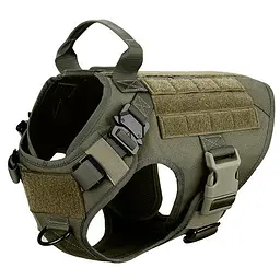 Шлейка для собак Harness K9 Long, металева пряжка фастекс і система MOLLE, Зелений, XL
