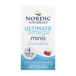 Вітамінно-мінеральний комплекс Nordic Naturals Риб'ячий Жир, Омега-3, 1120 мг на порцію, смак полуниці, Ultimate Om (NOR-06100)