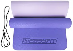 Килимок для йоги та фітнесу EasyFit TPE+TC 6мм двошаровий бузковий-св.бузковий (EF-1924-VV) - мініатюра 7