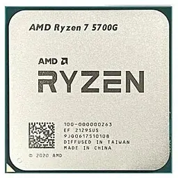 Процесор AMD AM4 Ryzen 7 5700G Tray 8x3.8 ГГц Turbo Boost 4.6 ГГц Radeon Graphics L3 16Мб Cezanne Zen 3 7 нм TDP 65