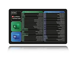 Великий килимок для мишки WorkPlaceShop Поєднання клавіш для Word та Excel