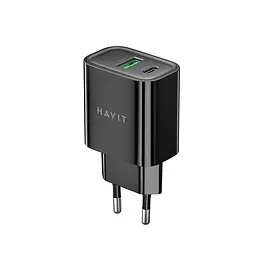 Зарядний пристрій Havit UC111 PRO 20W USB-A+USB-C Black (HV-UC111-PRO-BK) - мініатюра 2