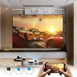 Мультимедійний смарт проектор з автофокусом Xnano X6 H716 1080P 2/16 Гб 630 ANSI Android 11 білий - мініатюра 2