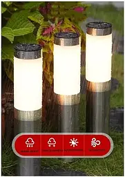 Світильники для газону Warm Solar Pillar Light Світлодіодний світильник на сонячній батареї 2 шт - мініатюра 5