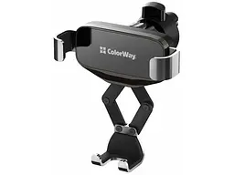 Автомобільний тримач для смартфона ColorWay Gravity Mechanical Car Mount Black (CW-CHG18-BK)