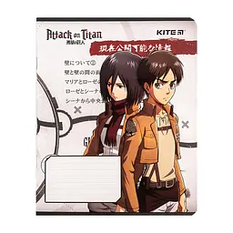 Зошит Kite Attack on Titan, 12 аркушів, клітинка (AT24-232), в асортименті - мініатюра 4