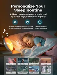 Будильник inga Sunrise з подвійною бездротовою зарядкою для iPhone, Apple Watch, AirPods, функцією створення білого шуму для сну - мініатюра 4