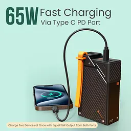 Power Bank Портативний Акумулятор FULLTECH 20000 mAh SFC65W Для Ноутбука Чорний (FP-43) - мініатюра 3