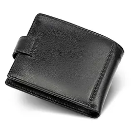 Класичне чоловіче портмоне з натуральної шкіри ST Leather ST102 чорне 9,5 см - мініатюра 2