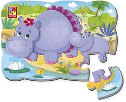 Магнітні пазли "Бегемотики" 12 деталей VT3205-76 Vladi Toys, в пакеті (4820195057599)