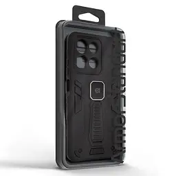Чехол для Motorola G15/G15 Power, Proover, черный, с подставкой и магнитом, противоударный, ударопрочный, бронированный, панель-накладка, защита всего корпуса, термополиуретан (TPU) + поликарбонат (PC), ArmorStandart (ARM85749) - мініатюра 3