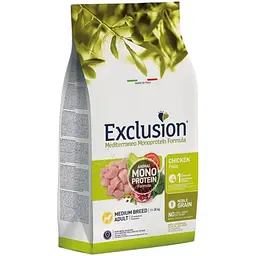 Сухий корм Exclusion Adult Chicken Medium Breed для собак середніх порід з куркою 12 кг
