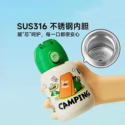 Дитячий термос-пляшка для води XiaomiJEKO Children's Insulated Cup 560ml Camping Squad - мініатюра 3