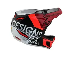 Велошолом Troy Lee Designs D4 Composite Helmet Qualifier Silver/Red XL (1106-140559035) - мініатюра 2