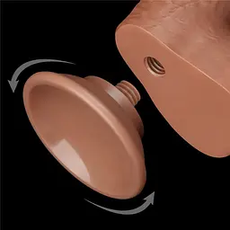 Фалоімітатор Sliding-Skin Dual Layer Dong 7 з закритою голівкою, світло-коричневий LOVETOYS 66-LV317301 103588 - мініатюра 4