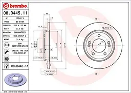 Гальмівний диск Brembo (08.D445.11)