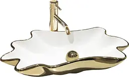 Умивальник Rea Infinity 62x33 white/gold (REA-U3400), Глянцева