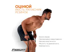 Гумова петля-еспандер Easyfit Origin 6-31 кг гумка для підтягувань, фітнесу та тренувань Чорна (EF-2654-3) - мініатюра 8
