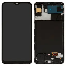 Дисплей Samsung A307 Galaxy A30s, чорний, з рамкою, ., original LCD size, (OLED)