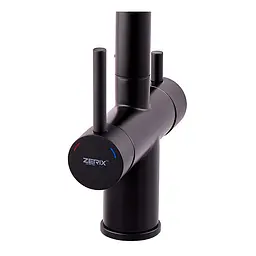 Змішувач для кухні на дві води з висувним виливом Zerix LUX-024 Black ZX5556 Чорний матовий - мініатюра 4
